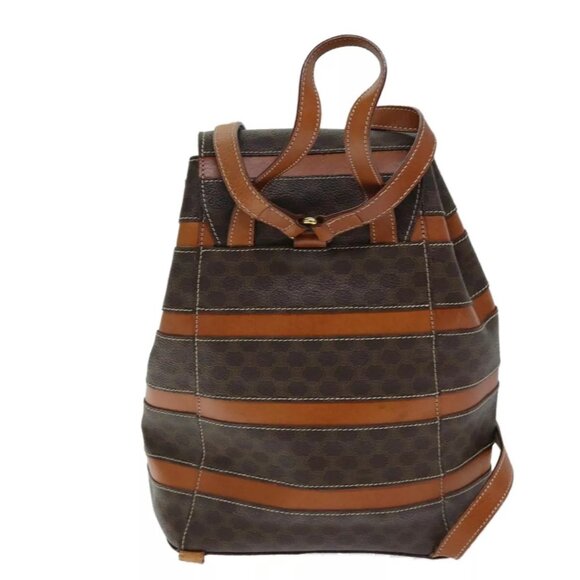 CELINE Macadam Canvas Backpack PVC Brown Auth - Picture 2 of 15